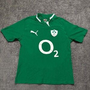 Puma Ireland IRFU Rugby Jersey Mens Medium Green O2 Sponsor Short Sleeve Shirt